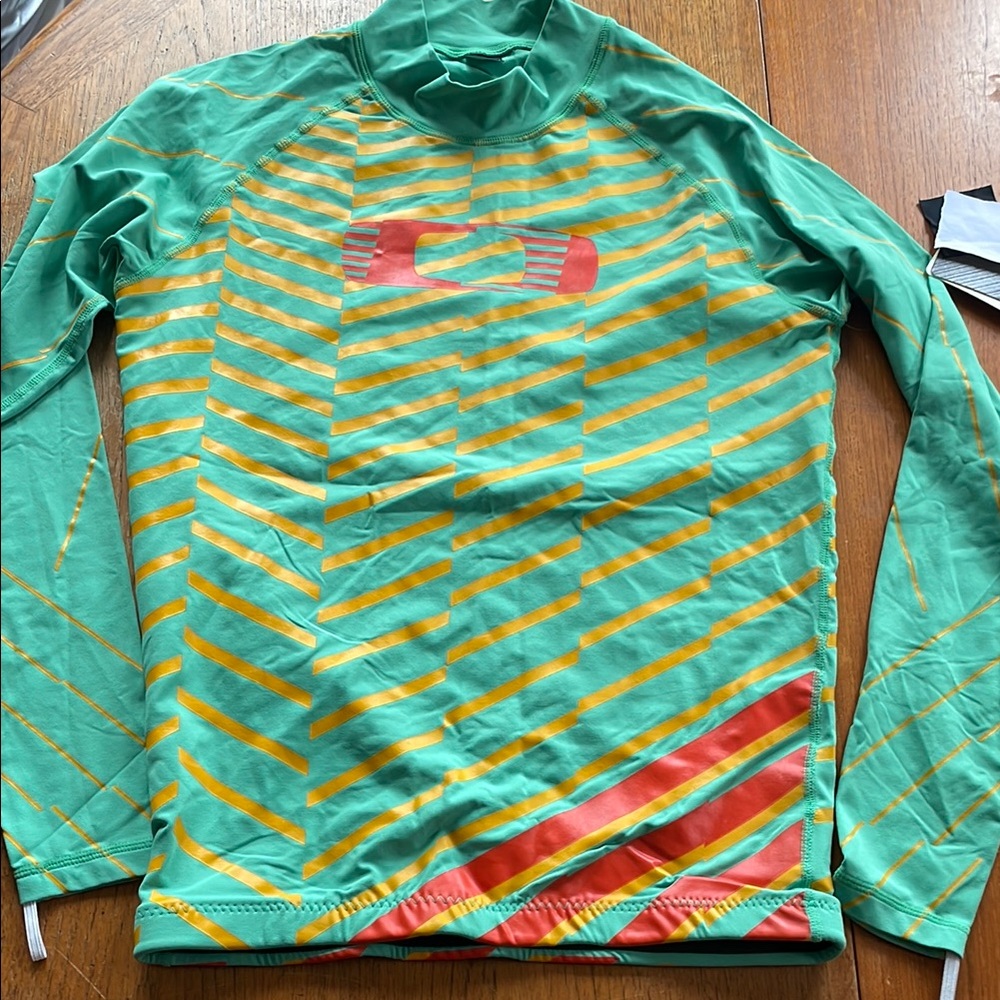 Oakley Green and Orange Long Sleeve Shirt